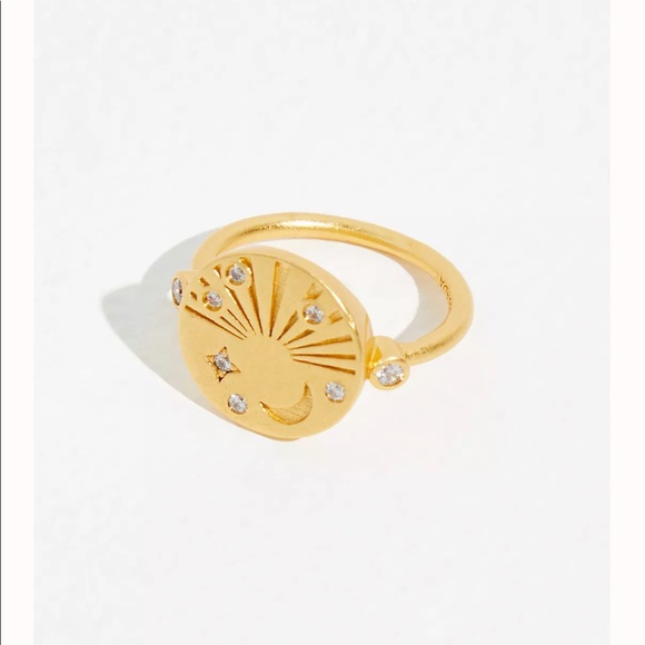 NWT Free People - Day Break Ring - 14k Gold Plated Brass - Picture 1 of 4